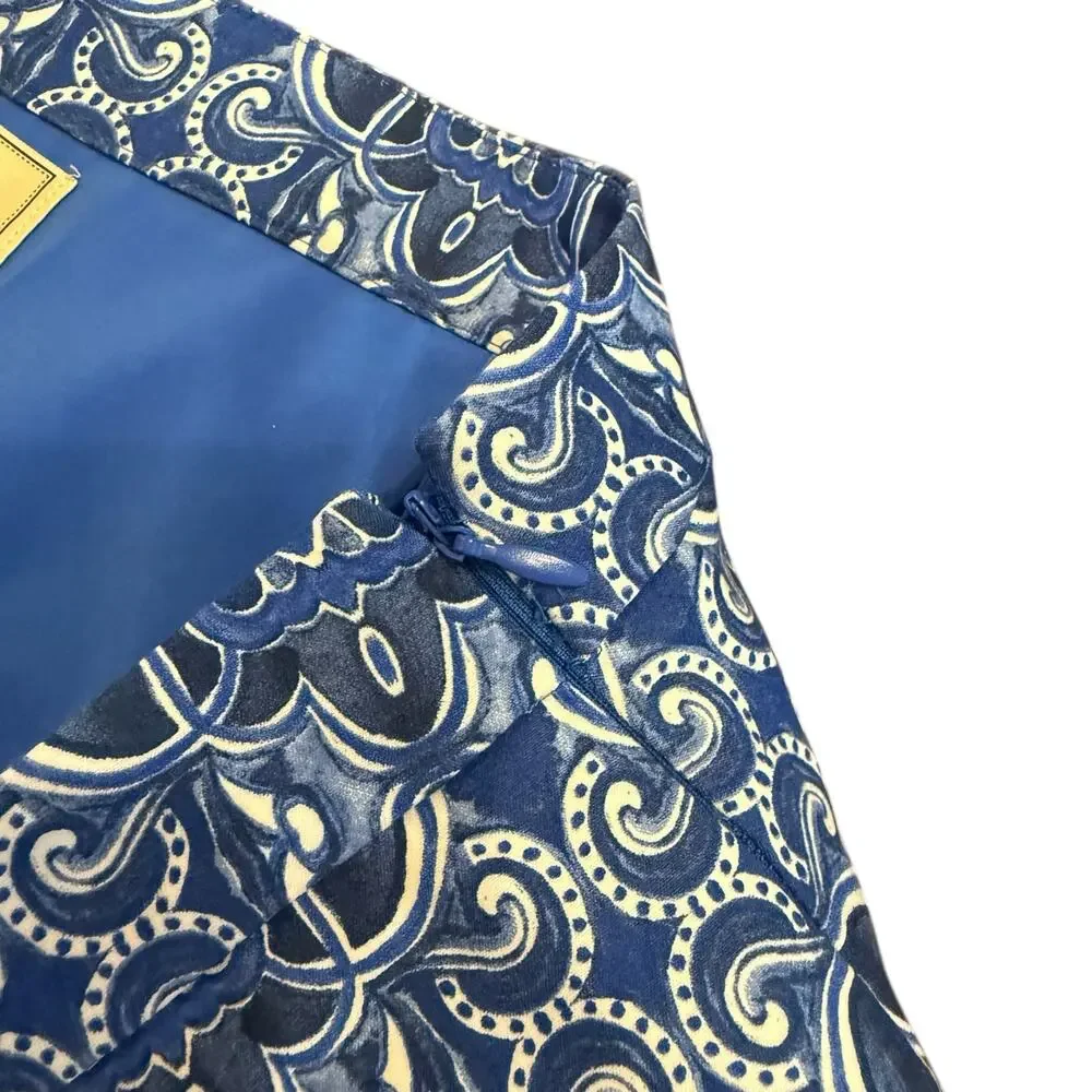 ANTHRO moulinette Souers Women’s blue pattern straight skirt Size 6